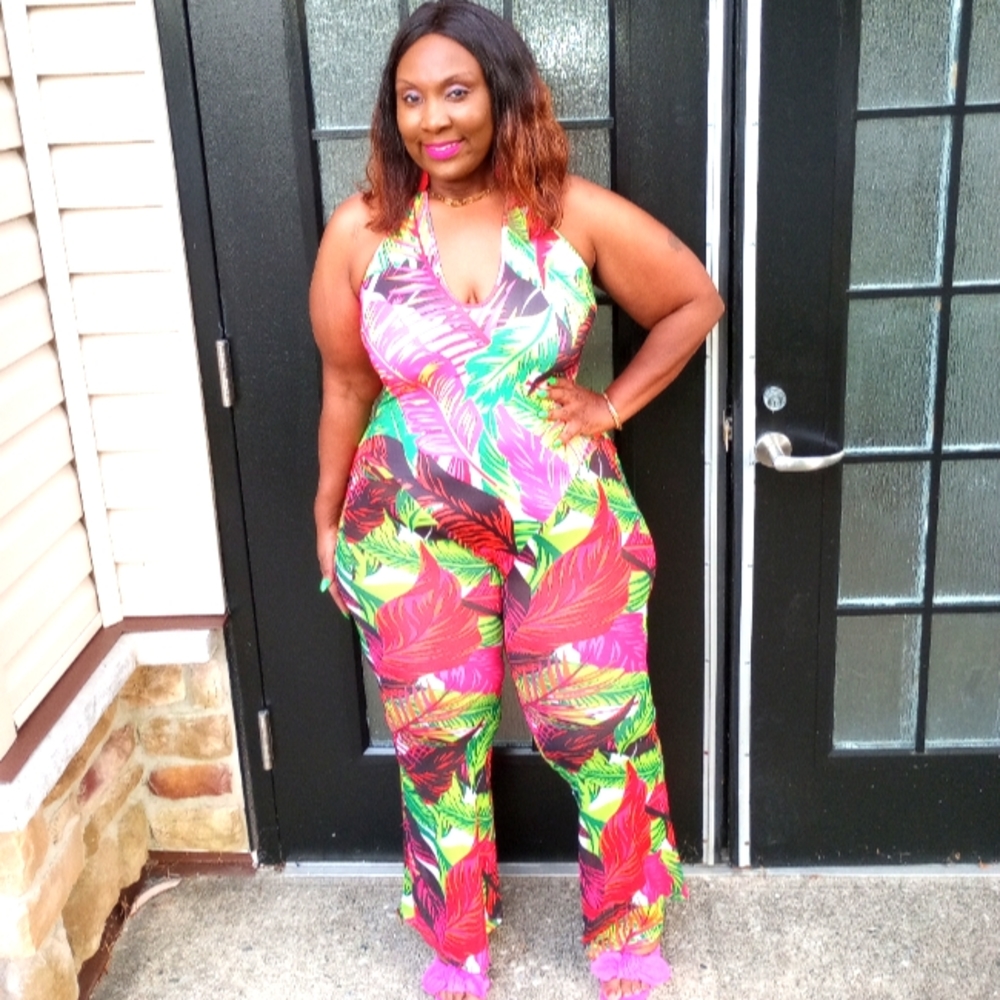 Halter Floral Printed Jumpsuit